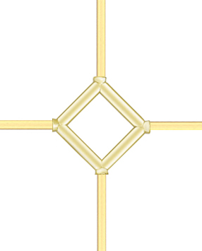 Karolaj Motifi 8x10mm Altın Baklava Motif